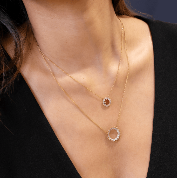 Circle Around Petal Necklace